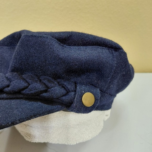 Scala Pronto Cabbie Hat Newsboy Cap Blue Wool Blend Women's One Size - Picture 3 of 7
